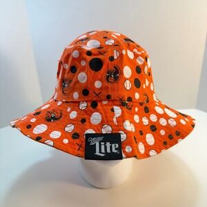 Baltimore Orioles SGA Miller Lite Bucket Hat OSFM Orange Baseball Polka Dot